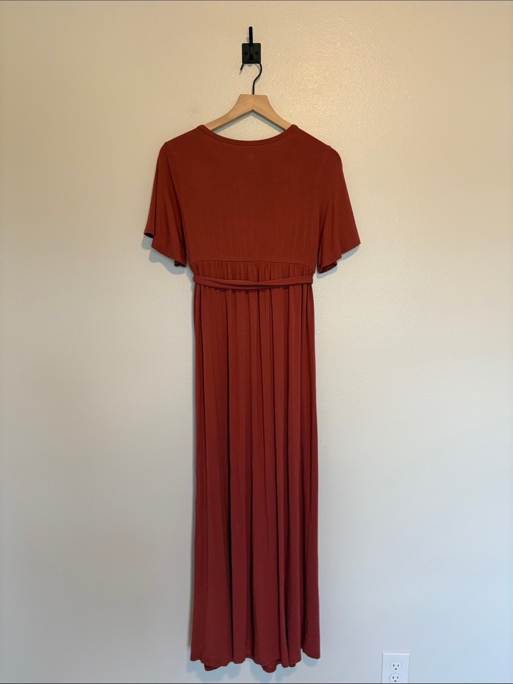 Kindred Bravely Maternity Stretchy Jersey Knit Faux Wrap Maxi Dress Pink Small - Picture 6 of 8